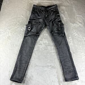 Waimea Skinny Fit Jeans Youth Boy’s Size 14 Distressed Cargo Gray Streetwear